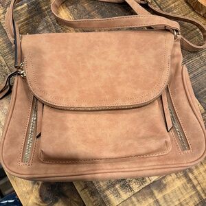 Target Faux Leather Brown Satchel Bag Crossbody